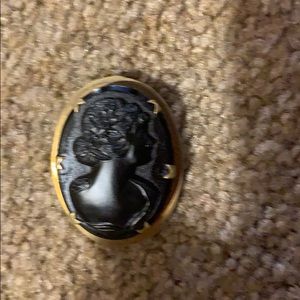 Art Deco Carved French Jet Cameo